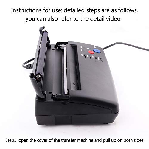 Siyah Dövme Transferi Şablon Makinesi Termal Fotokopi Yazıcı ile 10 adet Transfer Kağıtları