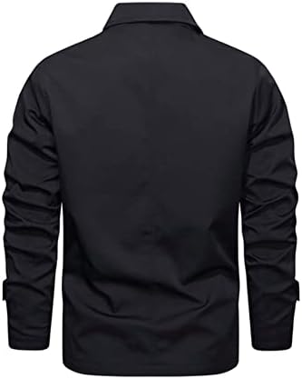 Erkekler için POKENE Ceketler Ceketler Erkekler Düğme Ön Ceket Erkekler için Ceketler (Renk: Siyah, Boyut: XX-Large)