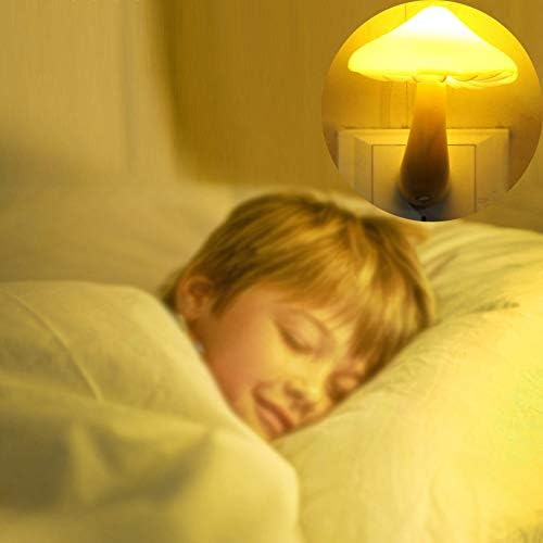 Mantar Şeklindeki Enerji Tasarrufu Sensörünü Destekleyin Fişli LED Gece Lambası Sarı (Ortalama Yaşam Beklentisi 50000h)