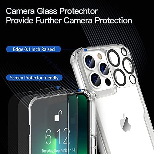 ORETech iPhone 13 Pro Kılıf için Tasarlanmış, [2 x Temperli Cam Ekran Koruyucu] [1 x Kamera Lens Koruyucu] [Sararmayan]Koruyucu Tampon