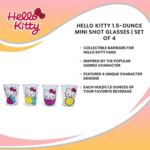 Gümüş Buffalo Hello Kitty Meyve 4'lü Mini Bardak Seti, 1,5 Ons