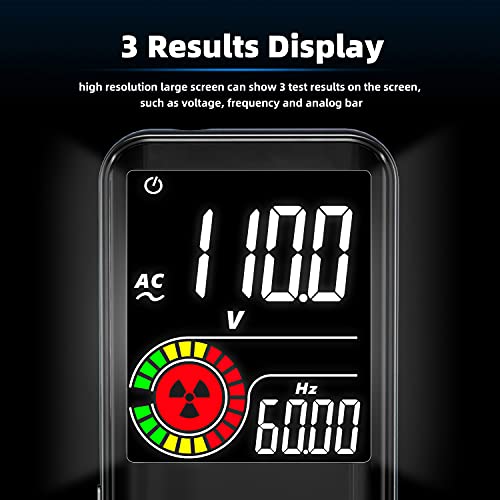 MAXRİENY Şarj Edilebilir Dijital Multimetre, EMF Dedektörü ile Renkli LCD, 9999 Sayımlar Otomatik Aralığı Voltmetre Kapasite Ohm Hz