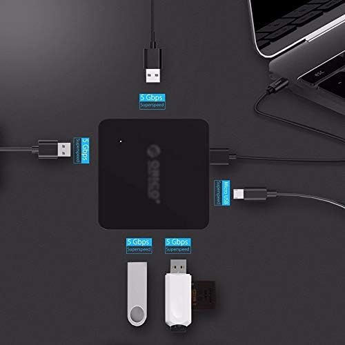TWDYC Süper Hızlı 4 Port USB HUB 3.0 Taşınabilir OTG HUB USB Splitter Mikro B Güç Bağlantı Noktası MacBook Dizüstü PC için Tablet