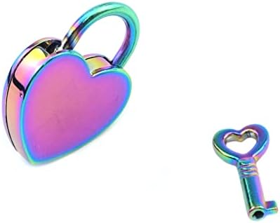 Crapyt Metal Renkli Kalp Şekli Kilitleri Dekoratif Çinko Alaşım Dizüstü Günlüğü Kilitleri Asma Kilitler 25x32x6mm Mini Kutu Mücevher