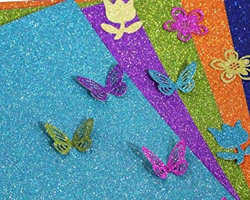 YZH El Sanatları Glitter karton kutu, Hiçbir Döken Pırıltılı parlak kağıt, 10 Levhalar, DIY Parti Deco, 8 İnç X 12 İnç, A4 Boyutu (Pembe)