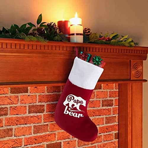 Papa Ayı Noel Çorap Klasik askı süsleri Beyaz Manşet Şeker Çanta Aile Tatil Parti Süslemeleri için