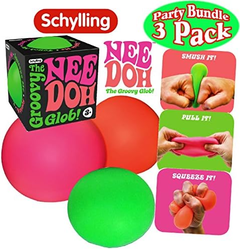 Schylling'in Harika Küreye ihtiyacı var! Squishy, Squeezy, Sıkı Stres Topları Yeşil, Turuncu ve Pembe Komple Hediye Seti Parti Paketi-3