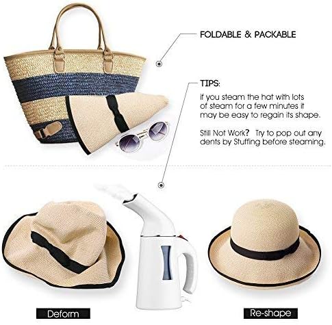 Comhats Bayan Disket Yaz Güneş Plaj Hasır şapka UPF50 Katlanabilir Geniş Ağız 55-60cm