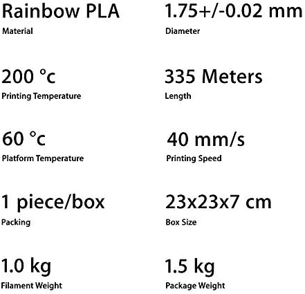 LeoPlas Özel PLA Filament 1.75 mm 2.85 mm PLA Filament 1kg 3D Baskı Malzemeleri Yazıcı Sarf Malzemeleri (Gökkuşağı)