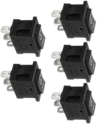 Aexıt 5 Adet Endüstriyel Anahtarlar SPDT Siyah Düğme On/Off/Rocker Anahtarı AC Limit Anahtarları 6A/250V 10A / 125V