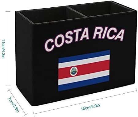 Kosta Rika Nudquıo Devlet Bayrağı PU Deri Kalem Tutucu Uzaktan Kumanda Organizatör Konteyner Kutusu Ev Ofis için