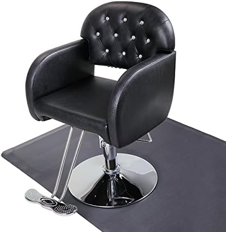 HJHL berber koltuğu PVC Deri Elmas kuaför sandalyesi Hidrolik Kaldırma Güzellik salon sandalyesi Siyah