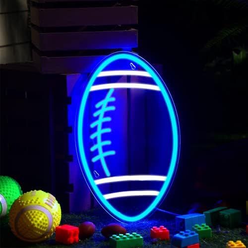 Futbol Neon Burcu Çocuk Odası Dekor için Mavi Futbol Neon Duvar Burcu Serin Futbol Spor led ışık USB Kumandalı Gece Yatak Odası için