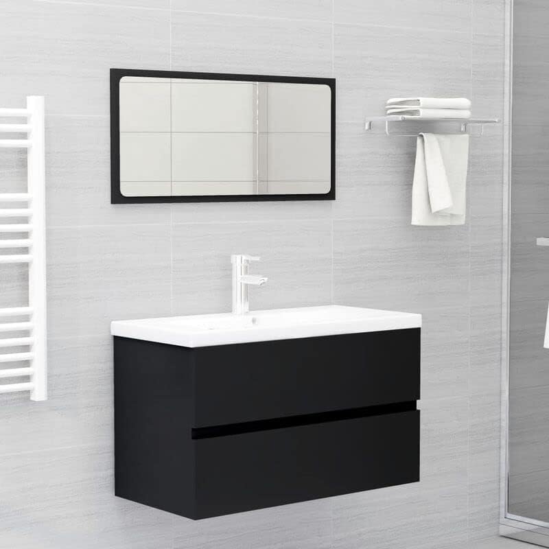 ZSEDP 35.4 X 15.2 X 17.7 Banyo Dolabı ve Banyo Seti çekmeceli dolap Siyah ve Beyaz Banyo Mobilyaları (Renk : D)