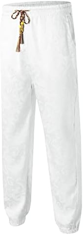 Atletik Giyim Erkekler için Erkek Rahat Ejderha Desen Pantolon İpli Cep Tayt Pantolon Pantolon 4 8