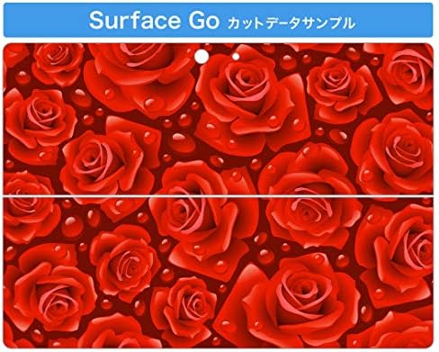 microsoft Surface ıçin ıgstıcker Çıkartması Kapak Go/Go 2 Ultra Ince Koruyucu Vücut Sticker Skins 007621 Çiçek Un Desen Kırmızı Kırmızı