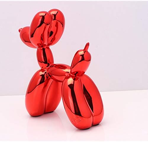 ZAMTAC Reçine Craftwork Balonlar Köpek Heykeli Hayvan Köpekler Ev Dekorasyon Araba İç Dekorasyon Düğün Hediyeleri L3260 - (Renk: Kırmızı,