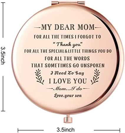 Wailozco Sevgili Anneme Seni Seviyorum Diyerek Seviyorum Gül Altın Oğlundan Anne için Kompakt Ayna, Anne için Benzersiz Anlamlı Anne