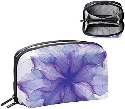 Kozmetik Çantası, Sevimli Ferah Makyaj Çantaları Seyahat Suluboya Mor Çiçek Sanat makyaj çantası Aksesuarları Organizatör Hediye olarak