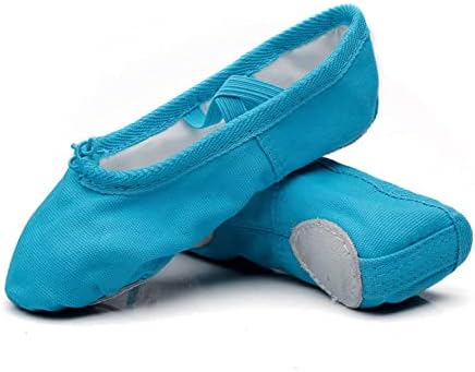 MSMAX Çocuklar Tuval Bale Ayakkabıları Kadın Ponite Dans Daireler (Toddler/Küçük Çocuk / Büyük Çocuk)