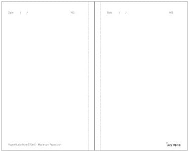 5 1/8 × 8 1/4 (13 × 21 cm) Ciltli Defter, Beyaz Mermer / taş kağıt / her sayfa pürüzsüz ve su geçirmez / 224 sayfa, çizgili / çizgili