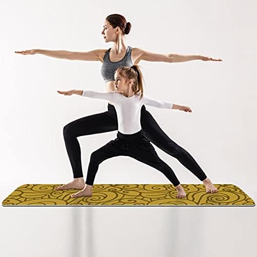 Kalın Kaymaz Egzersiz ve Fitness 1/4 yoga mat Çin Bulutlar Kahverengi Baskı Yoga Pilates ve Zemin Fitness Egzersiz (61x183cm)
