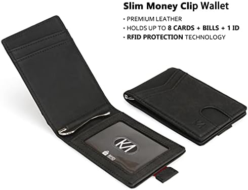 Otaya erkek Para Klip Kredi kart tutucu RFID Engelleme Deri Ön Cep iki kat cüzdanlar