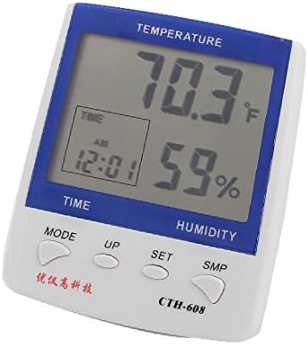 X-DREE Dijital LCD Higrometre Termometre Sıcaklık Nem Ölçer Saat (İgrometro dijital LCD Termometro Temperatura Umidità Metre Saat