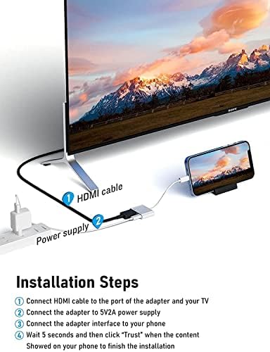RAVİAD HDMI Adaptörü için iPhone için TV, 1080 P HD Dijital AV Adaptörü HDMI için iPad, Yıldırım HDMI Adaptörü ile Uyumlu iPhone, iPad,