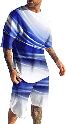 BEUU Erkek 2 Parça Spor Setleri Rahat kısa kollu T-shirt Grafik Tee Üstleri şort takımı Yaz Plaj Eşofman Kıyafetler