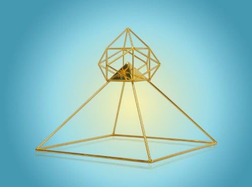 Meditasyon Piramit-24 k Altın Kaplama Bakır Güneş Yükseliş 9 Kafa Meditasyon Piramit