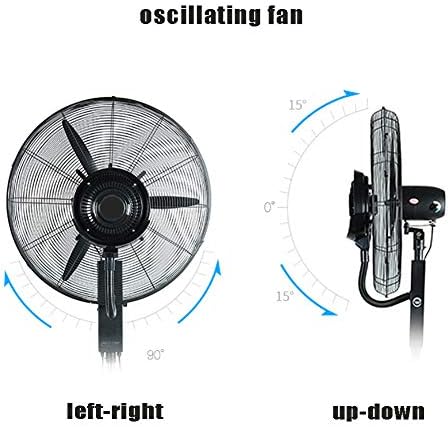 ADASP Güçlü Zemin Sisleme Fanı, Stand Atomize Fan, Hızlı Soğutma için Salınımlı Endüstriyel Fan, 3 Vitesli, Ayarlanabilir Yükseklik,