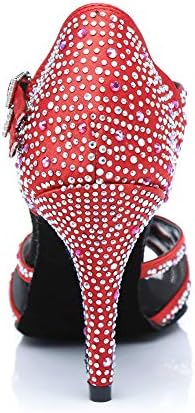HİPPOSEUS kadın T-Kayışı Rhinestones Latin Dans Ayakkabıları Net Iplik Balo Salonu Salsa dans ayakkabıları, Model 372