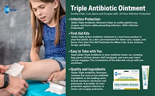 Küre (12 paket üçlü antibiyotik ilk yardım merhemi 1 oz, ilk yardım antibiyotik merhem, 24 saat Enfeksiyon koruması, küçük sıyrıklar,