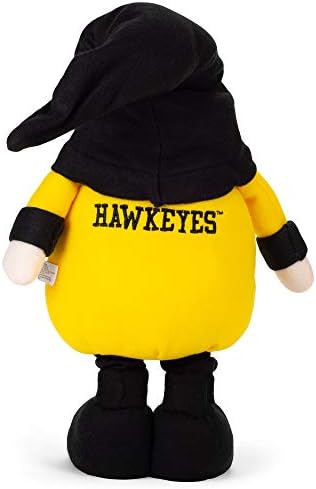 Hanna'nın El İşleri Iowa Hawkeyes Siyah ve Altın 35 inç Kumaş Streç Bacak Gnome Heykelcik