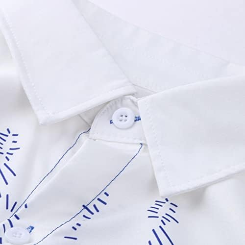 Polo GÖMLEK Erkekler için, erkek T-Shirt Uzun Kollu Vintage Baskılı Düğme Aşağı Yaka Rahat Temel Spor Tee Gömlek Bluz Tops