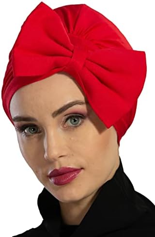 Aisha'nın Tasarım Anında Türban Kadınlar için Yay ile, %95 % Pamuk Kafa Şal Şapkalar, Başörtüsü Kap Şık Tasarım