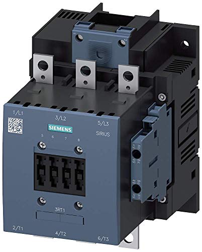 Siemens 3RT10 54-6AF36 Motor Kontaktörü, 3 Kutuplu, S6 Çerçeve Boyutu, Vidalı Terminaller, Konvansiyonel Bobin, 2 NO + 2 NC Yardımcı