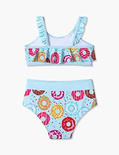Queenstyle Toddler Bebek Kız Mayo Iki Parçalı Mayo Kolsuz Fırfır Yaz Bikini Mayo