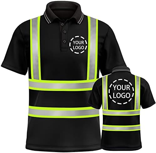 YOWESHOP Yüksek Görünürlük Yansıtıcı Güvenlik T-Shirt Özel Logo Hi Vis Kısa Kollu İş POLO GÖMLEK Erkekler için