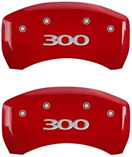 MGP Kaliper Kapakları 32004S300RD (300) Kırmızı Toz Boya Kaplamalı ve Gümüş Karakterli Kazınmış Kaliper Kapağı, (4'lü Set)