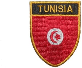 Tunus Ülke Bayrağı OVAL KALKAN İşlemeli Demir on Patch Crest Rozeti 2X2 1/2 İnç .. Yeni