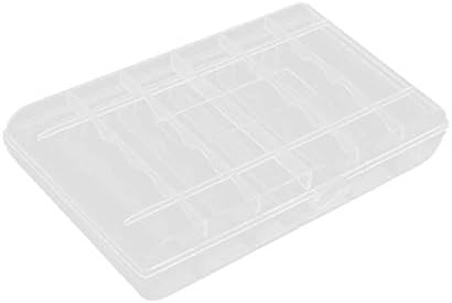 X-DREE Şeffaf Beyaz Plastik Pil saklama kutusu 6 x AA/8 x AAA Piller için(6 x AA / 8 x AAA piller için şeffaf beyaz plastik pil saklama