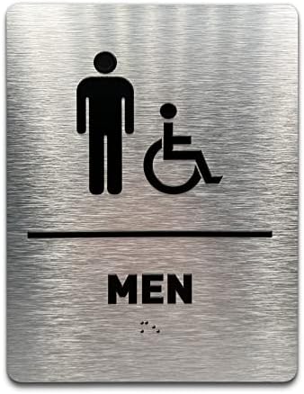 Tüm Cinsiyet Banyo Banyo İşareti GDS-ADA Uyumlu, Tekerlekli Sandalye Erişimine Uygun, Yükseltilmiş Simgeler ve 2. Sınıf Braille-Kolay