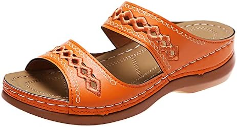 Gufesf Takozlar Sandalet Kadınlar için, Kadın Yaz Rahat Sandalet Kayma Kama kaydırmalı sandalet Burnu açık Yürüyüş yazlık terlik