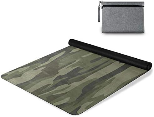 Qilmy Askeri Kamuflaj Yoga Mat Kaymaz Sıcak Yoga Mat, Yoga Havlu & Mat 2in1 Hafif ve Optimum Yastıklama 71 x 26 kalınlığı 1mm
