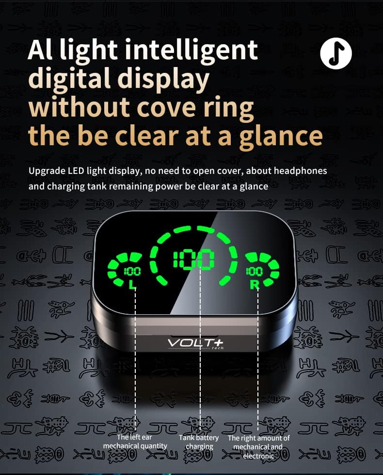 Volt Plus TECH Kablosuz V5.3 LED Pro Kulaklıklar Ahududu Pi Sıfır v1. 3 Geliştirme Kartınızla Uyumlu-Kameraya Hazır IPX3 Bluetooth