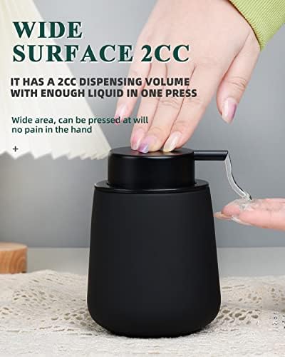 BosilunLife Siyah Sabunluk-Banyo için Seramik El Bulaşık Sabunu Dispenseri Uçucu Yağ için 12 adet Doldurulabilir Sıvı El Sabunu Dispenseri,