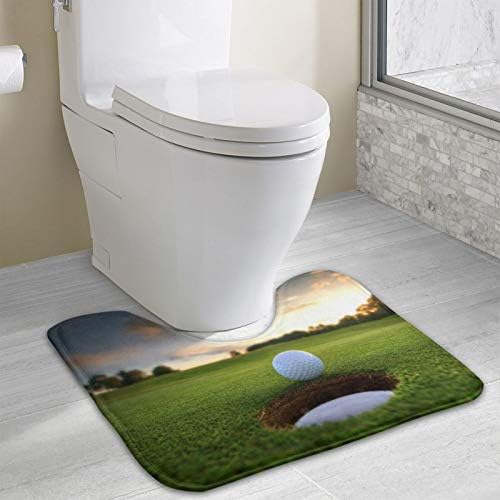 Golf U Şeklinde Bellek Köpük tuvalet paspası, Kaymaz Emici Banyo Komodin Kontur Kilim, yumuşak Yıkanabilir zemin halısı Banyo Lavabo