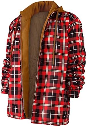 Erkekler için ceketler Aşağı Ekose Gömlek Eklemek Kadife Sıcak tutmak için kapüşonlu ceket Erkek Mont ve Ceketler Kış